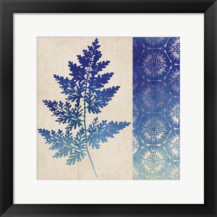 Framed Indigo Leaves III Print