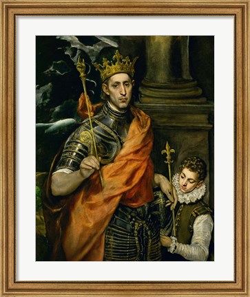 Framed Saint Louis, King of France, and a Pageboy Print