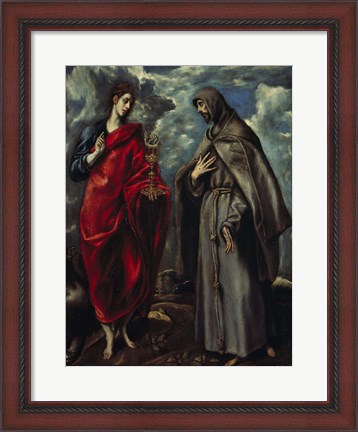 Framed Saints John and Francis of Assisi c. 1600 Print