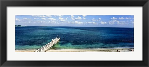 Framed Beach Pier, Nassau, Bahamas Print
