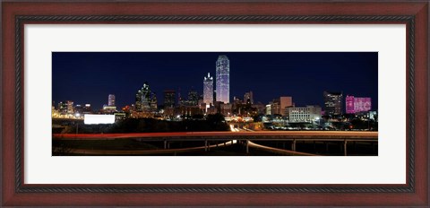 Framed Dallas at Night Print