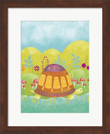 Framed Happy Turtle I Print
