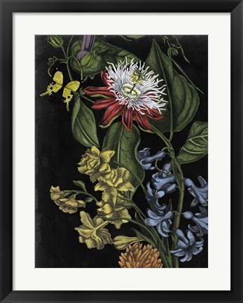 Framed Dark Floral III Print