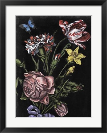 Framed Dark Floral IV Print