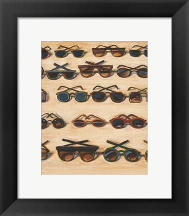 Framed Five Rows of Sunglasses, 2000 Print