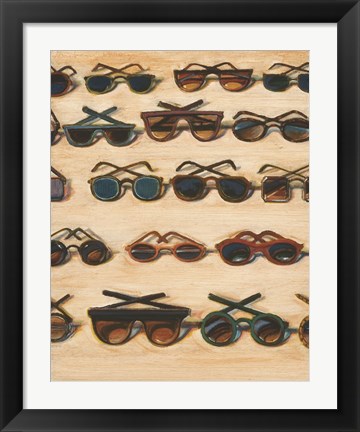 Framed Five Rows of Sunglasses, 2000 Print
