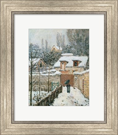 Framed Snow at Louveciennes, 1874 Print