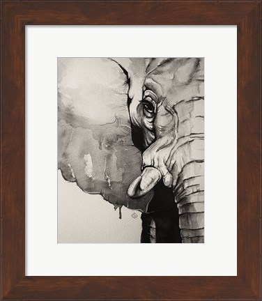 Framed Watercolor Elephant Print