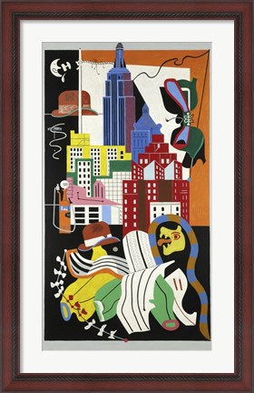 Framed New York Mural, 1932 Print