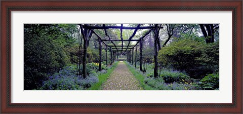Framed Garden path, Old Westbury Gardens, Long Island Print