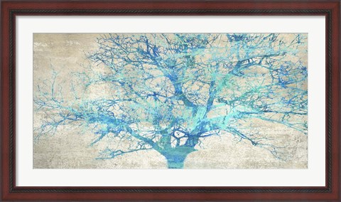 Framed Turquoise Tree Print