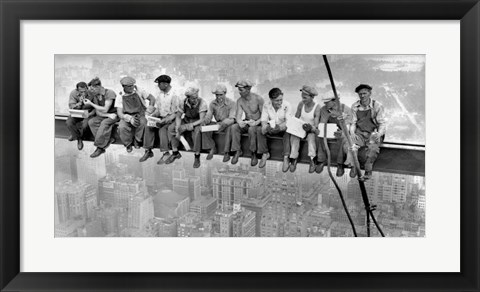 Framed New York Construction Workers Lunching on a Crossbeam, 1932 (detail) Print