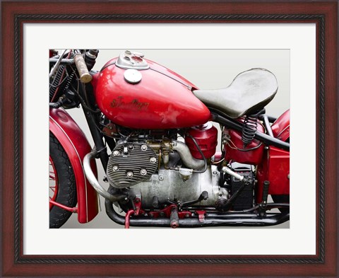 Framed Vintage American Motorbike (detail) Print