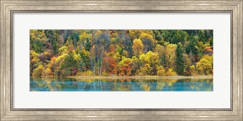 Framed Lake And Forest In Autumn, China Print