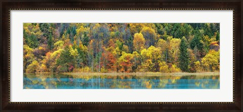 Framed Lake And Forest In Autumn, China Print