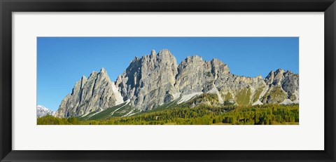 Framed Pomagagnon and Larches in Autumn, Cortina d&#39;Ampezzo, Dolomites, Italy Print