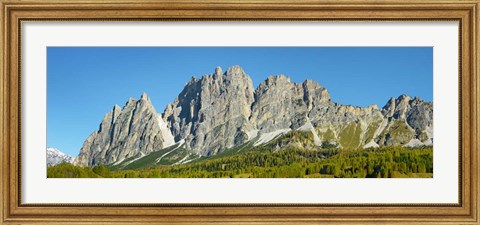 Framed Pomagagnon and Larches in Autumn, Cortina d&#39;Ampezzo, Dolomites, Italy Print