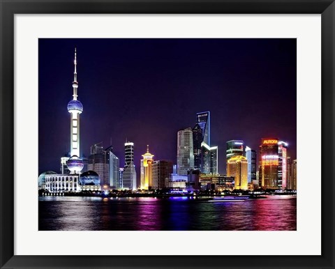 Framed Shanghai at Night Print