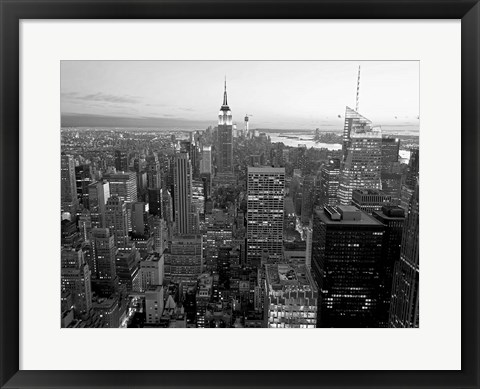 Framed Skyline of Midtown Manhattan, NYC Print