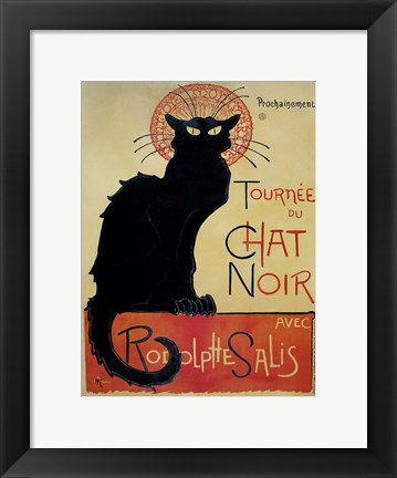Framed Tournee Du Chat Noir (Yellow Background) Print
