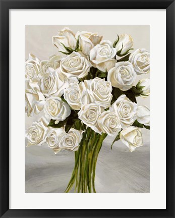 Framed Bouquet Blanc II Print