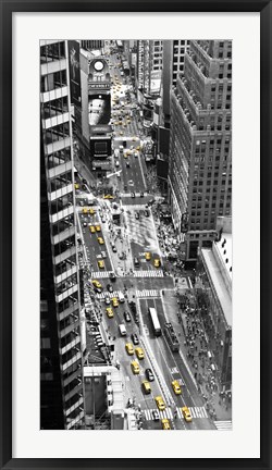 Framed Yellow Taxi in Times Square, NYC Print
