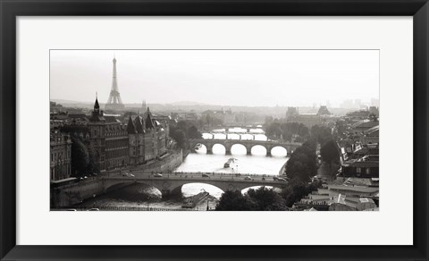 Framed Bridges over the Seine River, Paris Print
