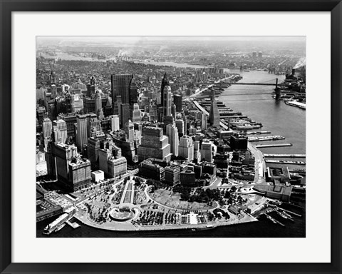 Framed Aerial View of Manhattan Print
