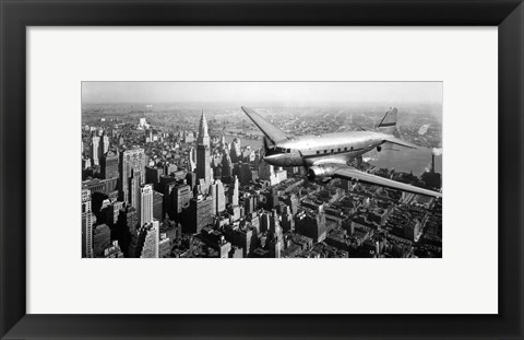 Framed DC-4 over Manhattan, NYC Print