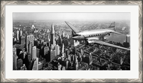 Framed DC-4 over Manhattan, NYC Print