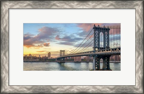 Framed Manhattan Bridge at Sunset, NYC Print