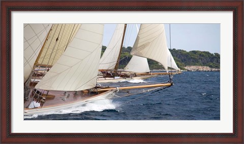 Framed Vintage Sailboats Racing Print