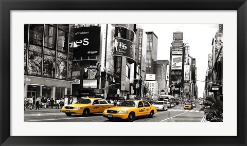 Framed Taxi in Times Square, NYC Print
