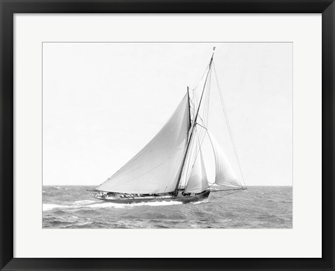 Framed Cutter Sailing on the Ocean, 1910 Print