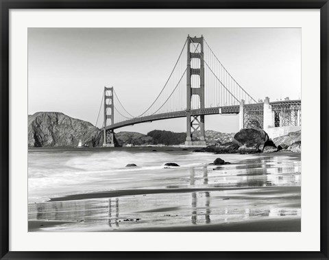 Framed Baker Beach and Golden Gate Bridge, San Francisco 2 Print