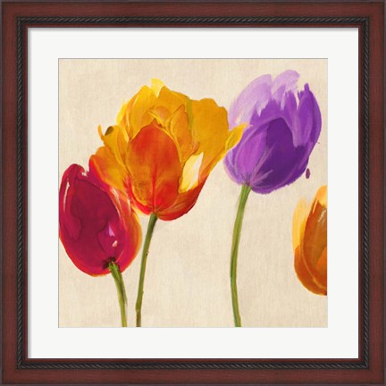 Framed Tulips &amp; Colors (detail) Print