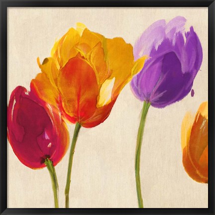 Framed Tulips &amp; Colors (detail) Print