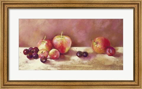 Framed Cherries and Apples (detail) Print