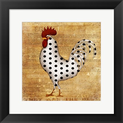 Framed Chicken Polka Dot Print