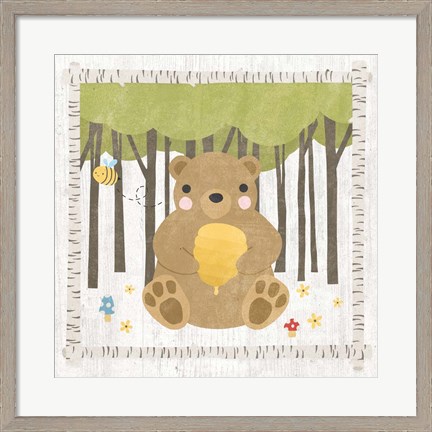 Framed Woodland Hideaway Bear Print