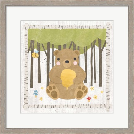 Framed Woodland Hideaway Bear Print