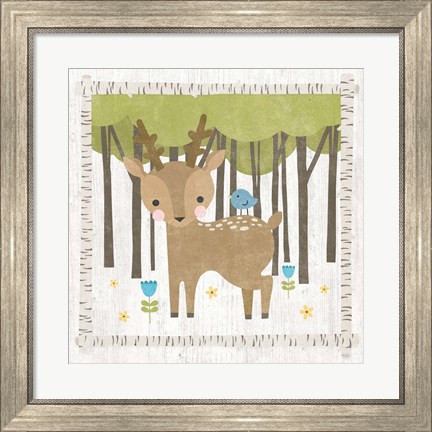Framed Woodland Hideaway Deer Print