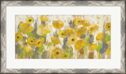 Framed Floating Yellow Flowers I Print