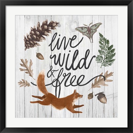 Framed Live Wild and Free Print