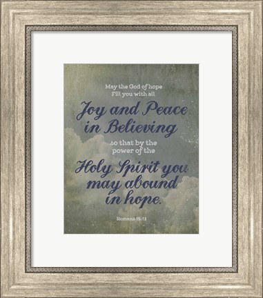 Framed Romans 15:13 Abound in Hope (Clouds) Print