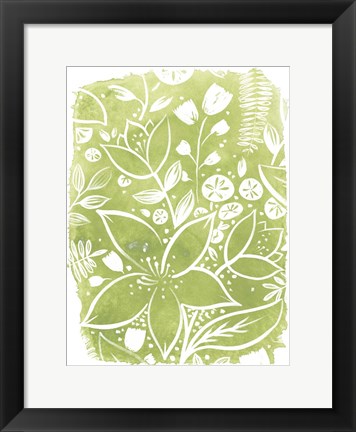 Framed Garden Batik IV Print