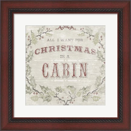 Framed Cabin Christmas IV Print