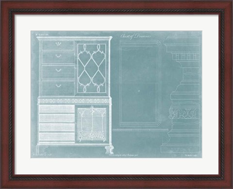 Framed Chippendale Chest of Drawers Print