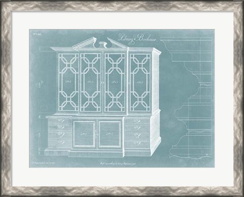 Framed Chippendale Library Bookcase II Print
