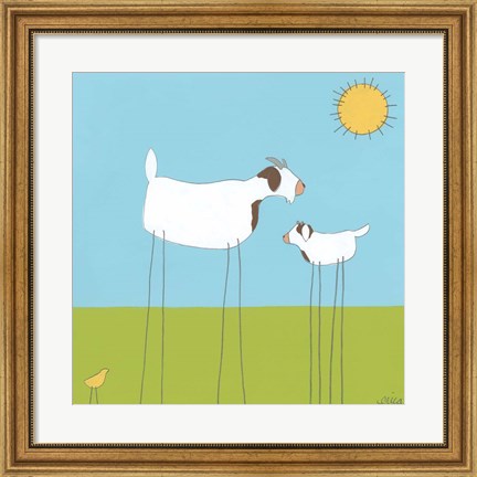 Framed Stick-leg Goat I Print